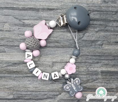 Personalisierte Schnullerkette mit Namen / Namenskette Baby